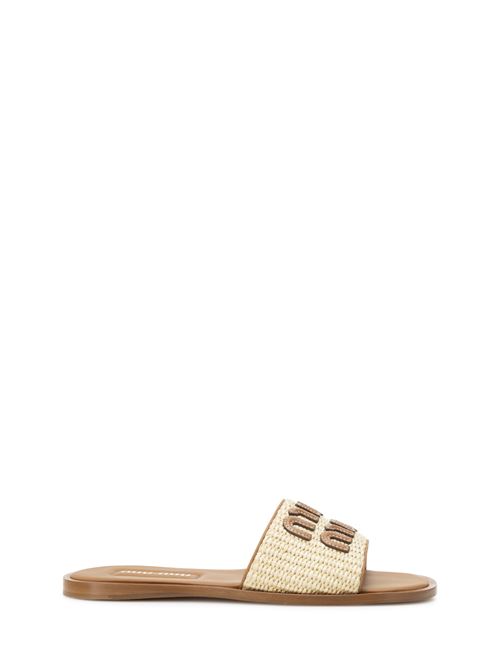 Leather slides MIU MIU | 5XX6443LOMF005F0018